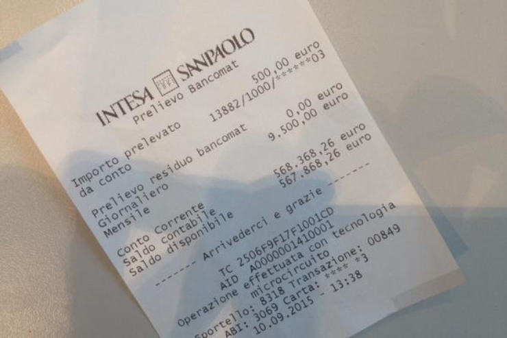 Occhio allo scontrino del bancomat