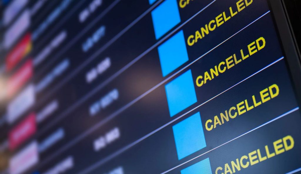 Molti voli sono stati cancellati